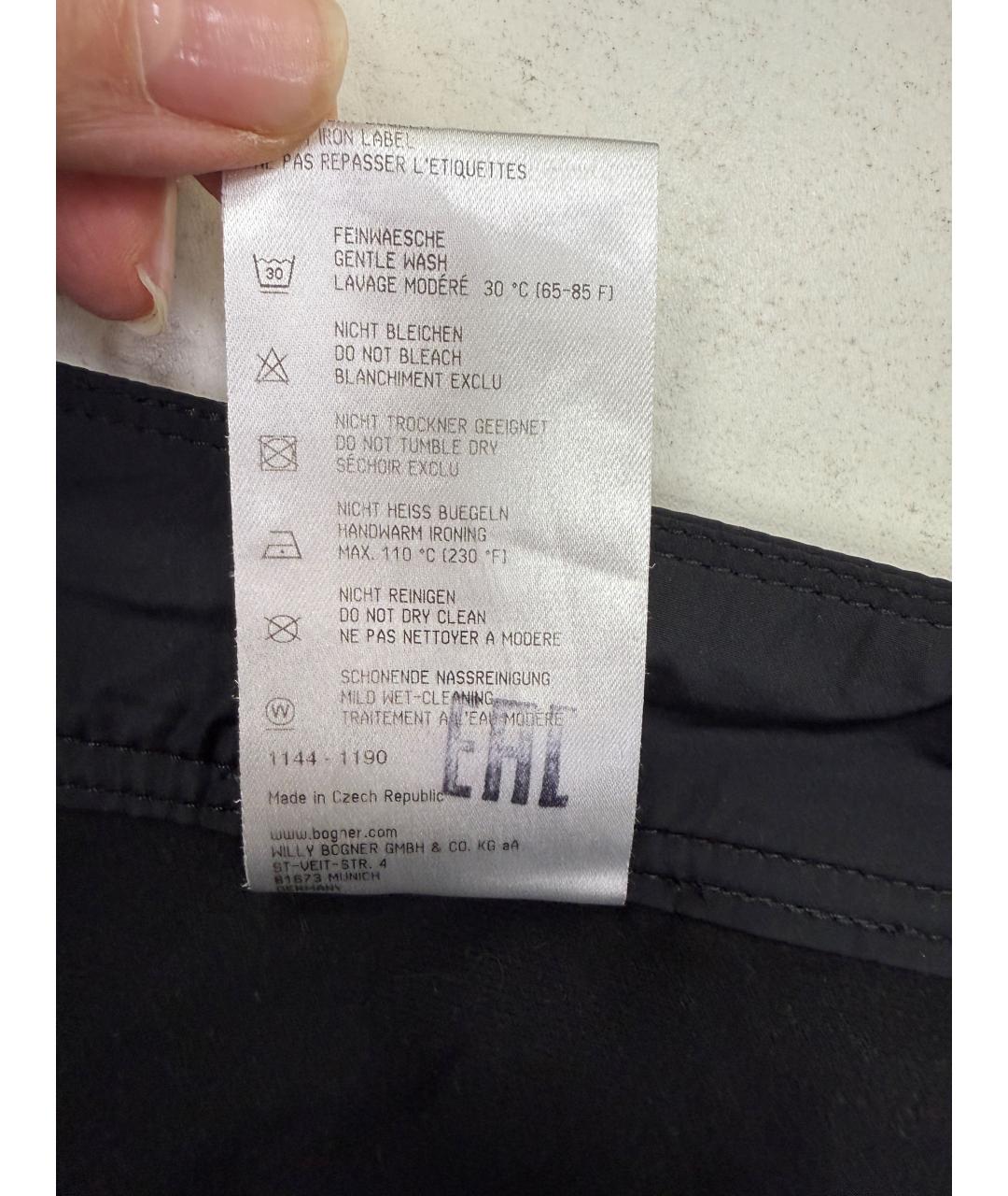 BOGNER Черные полиэстеровые прямые брюки, фото 8