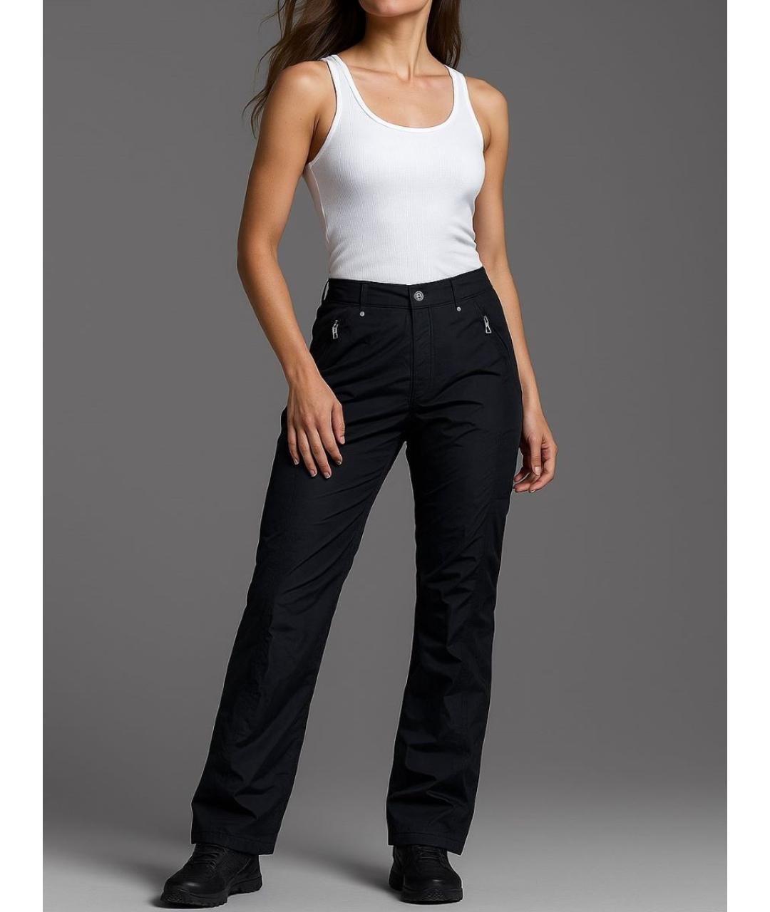 BOGNER Черные полиэстеровые прямые брюки, фото 9