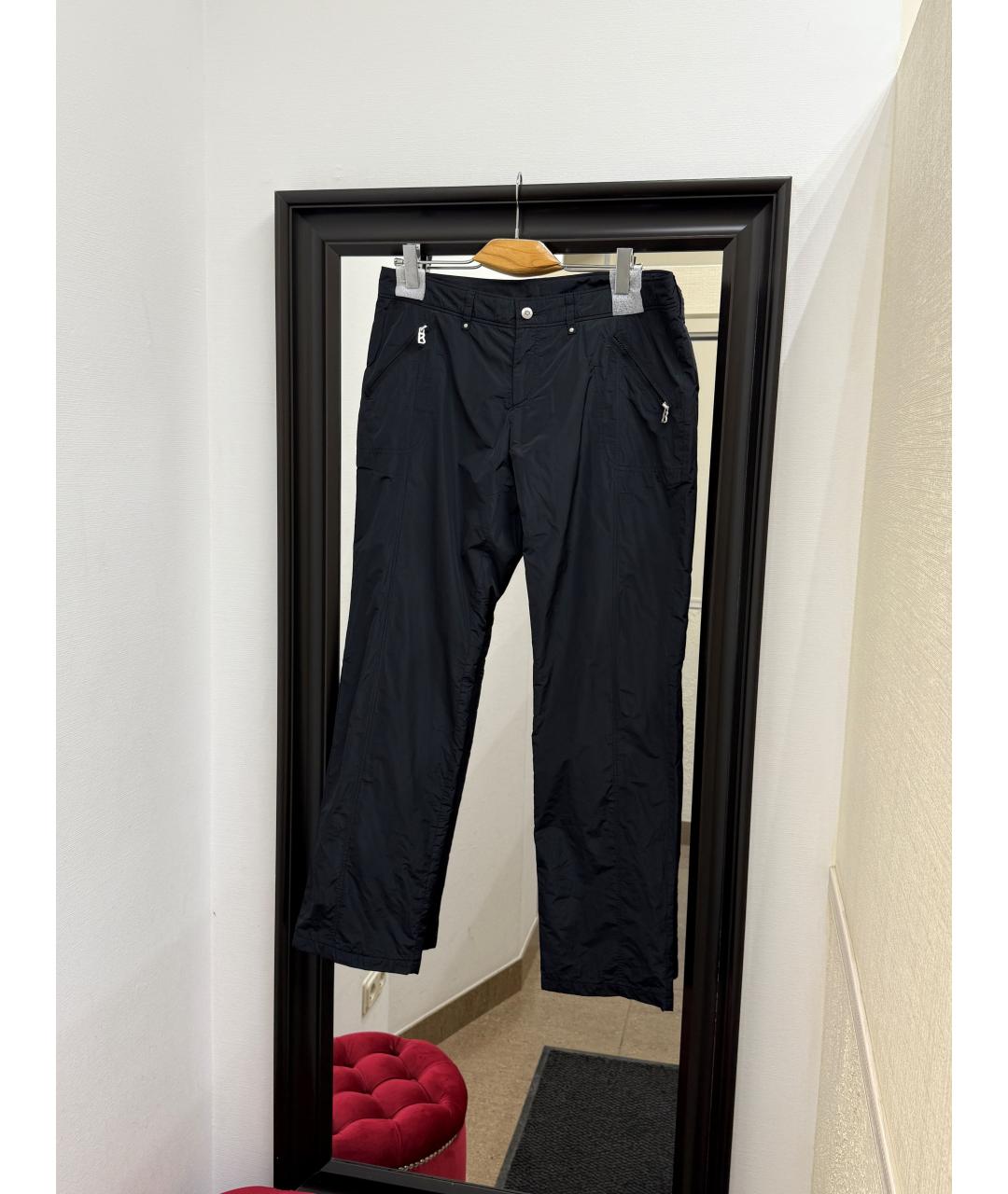 BOGNER Черные полиэстеровые прямые брюки, фото 10