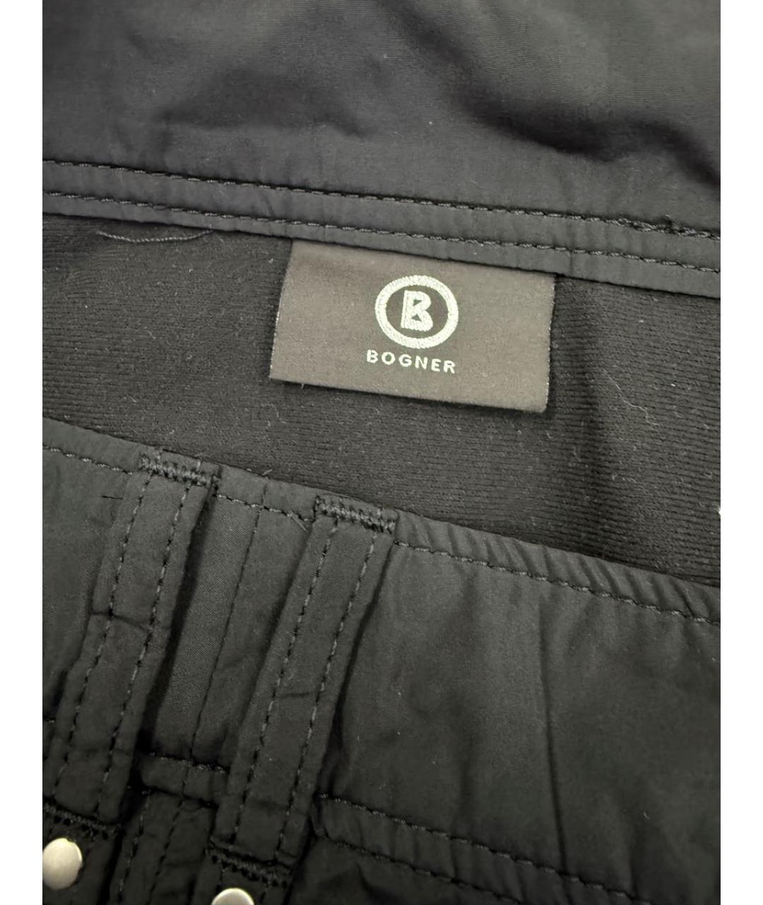 BOGNER Черные полиэстеровые прямые брюки, фото 4