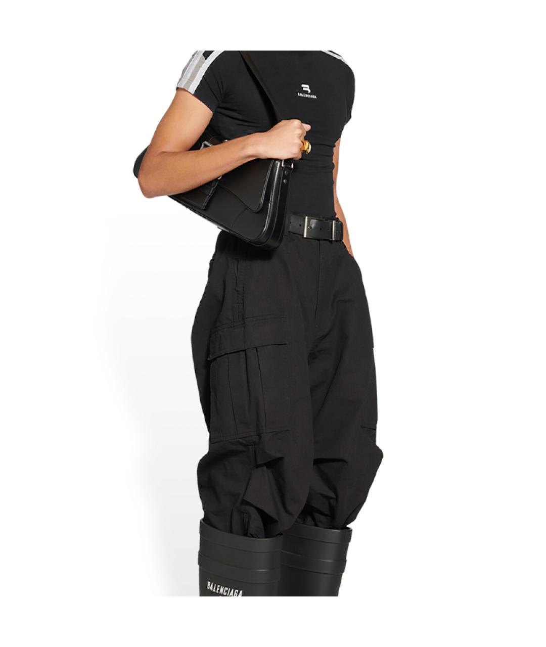 BALENCIAGA Черная кожаная сумка через плечо, фото 5