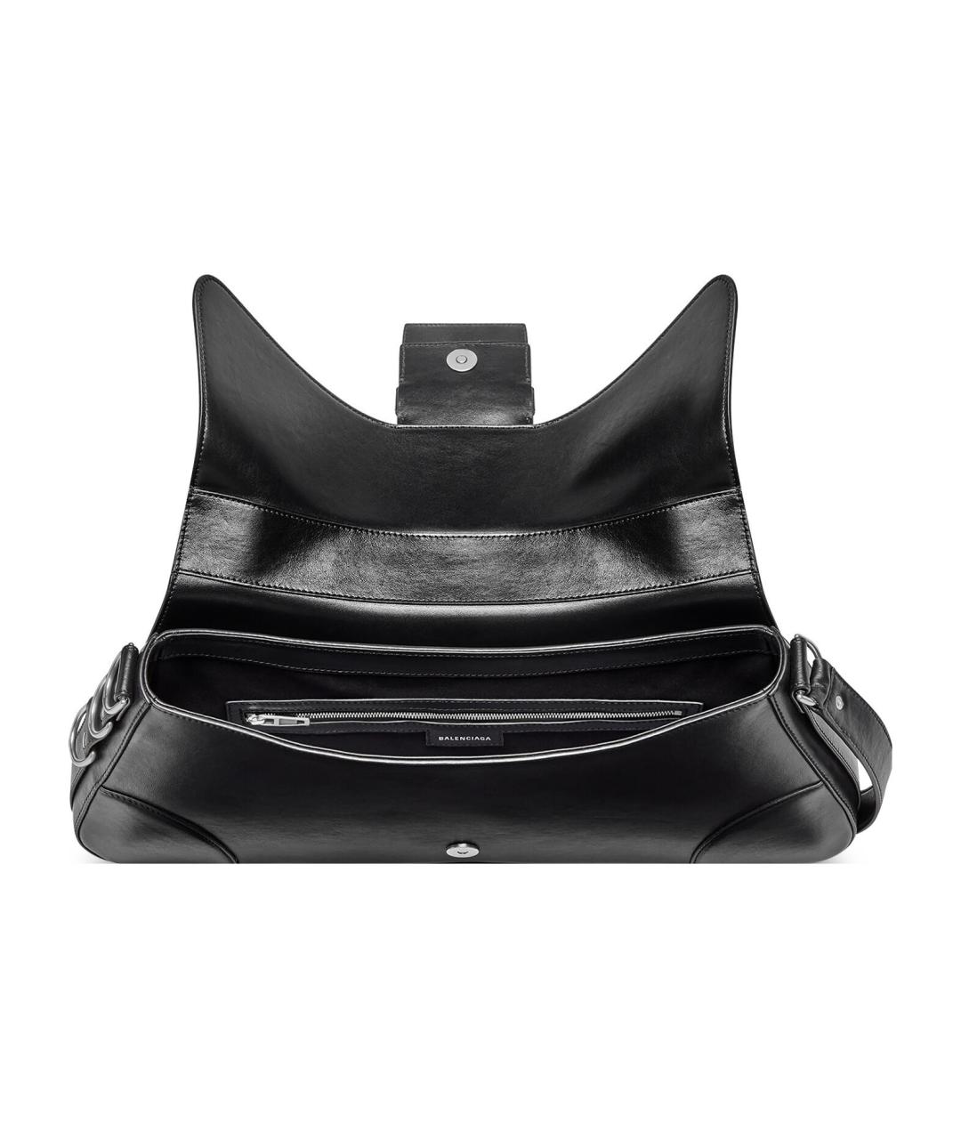 BALENCIAGA Черная кожаная сумка через плечо, фото 4