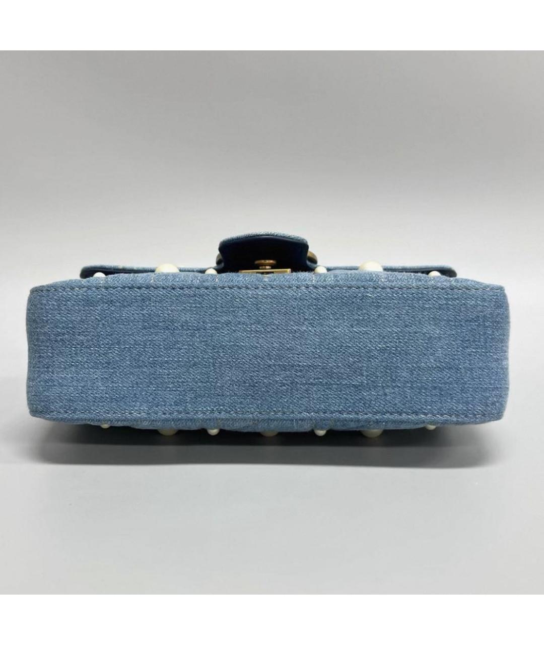 GUCCI Голубая деним сумка через плечо, фото 3