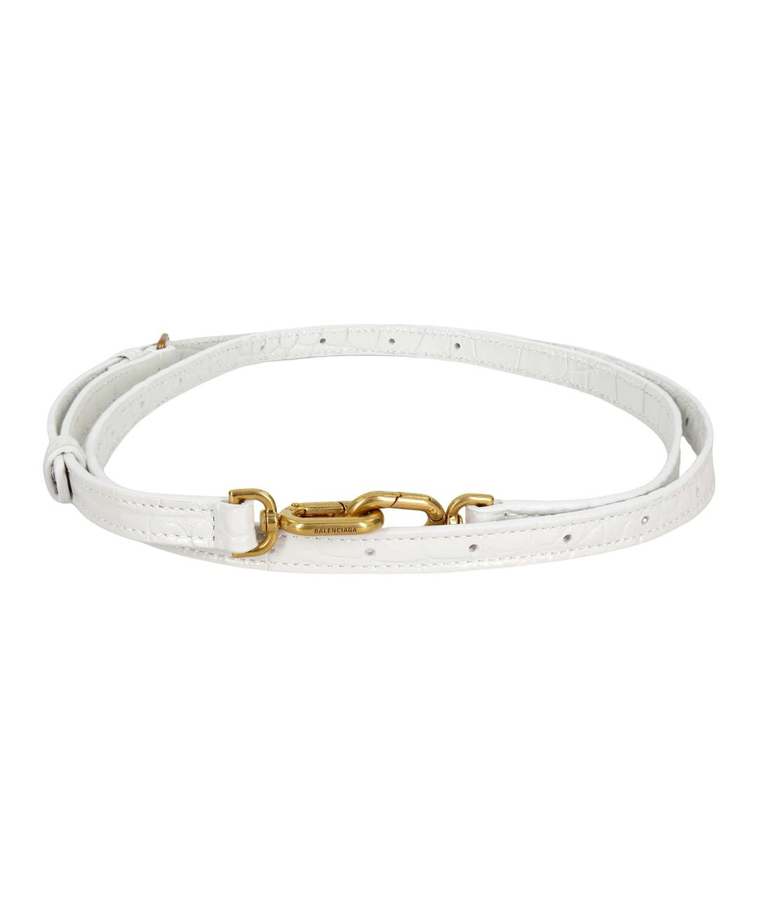 BALENCIAGA Белая кожаная сумка через плечо, фото 5