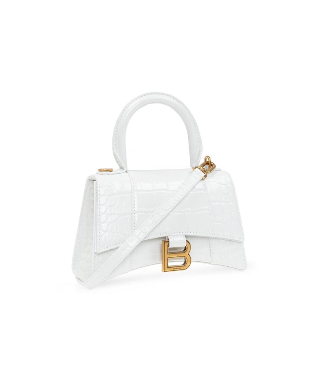 BALENCIAGA Белая кожаная сумка через плечо, фото 3