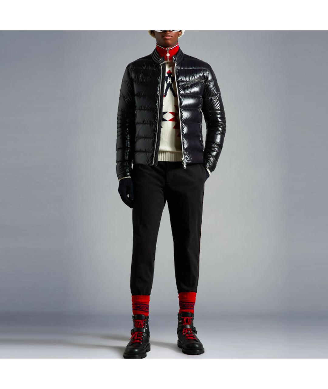 MONCLER Черный пуховик, фото 2