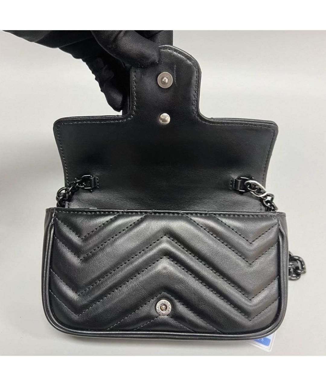 GUCCI Черная кожаная сумка через плечо, фото 4