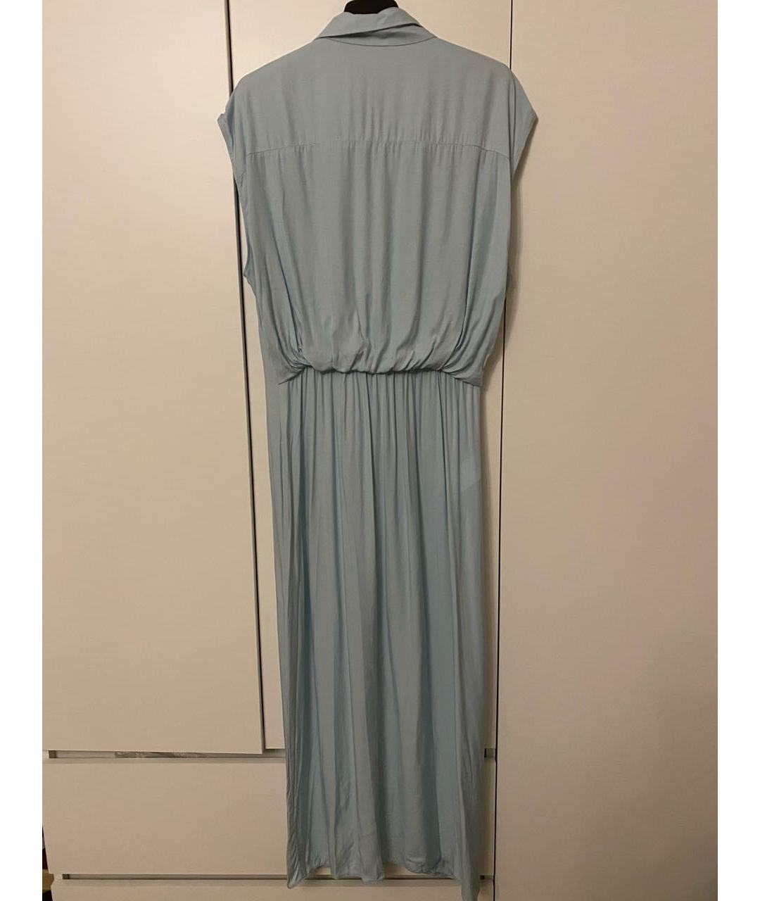 PINKO Бирюзовое вискозное повседневное платье, фото 3