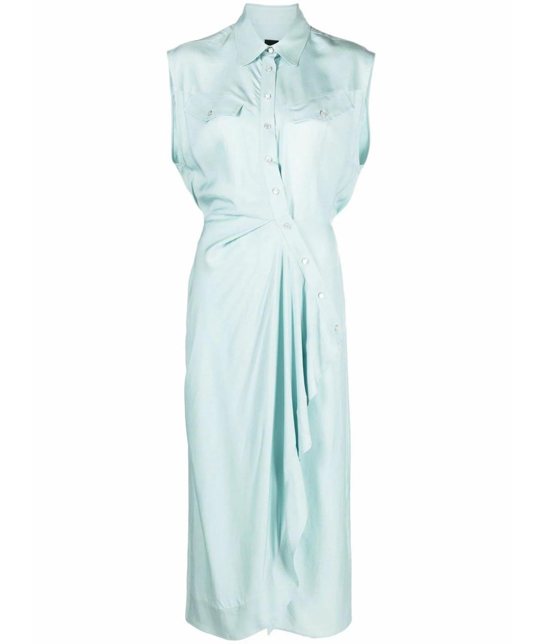 PINKO Бирюзовое вискозное повседневное платье, фото 1