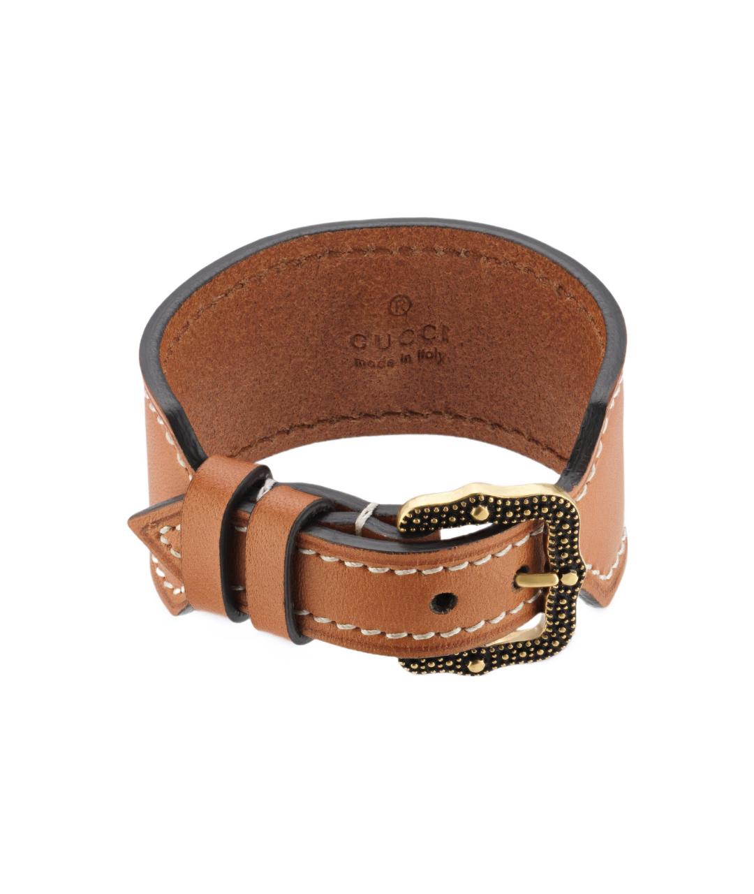 GUCCI Оранжевый кожаный браслет, фото 3