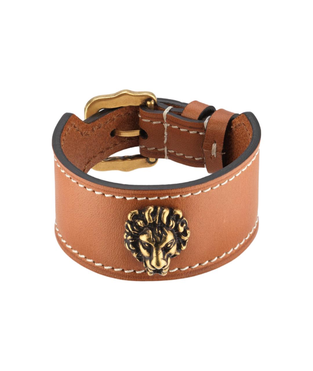 GUCCI Оранжевый кожаный браслет, фото 2