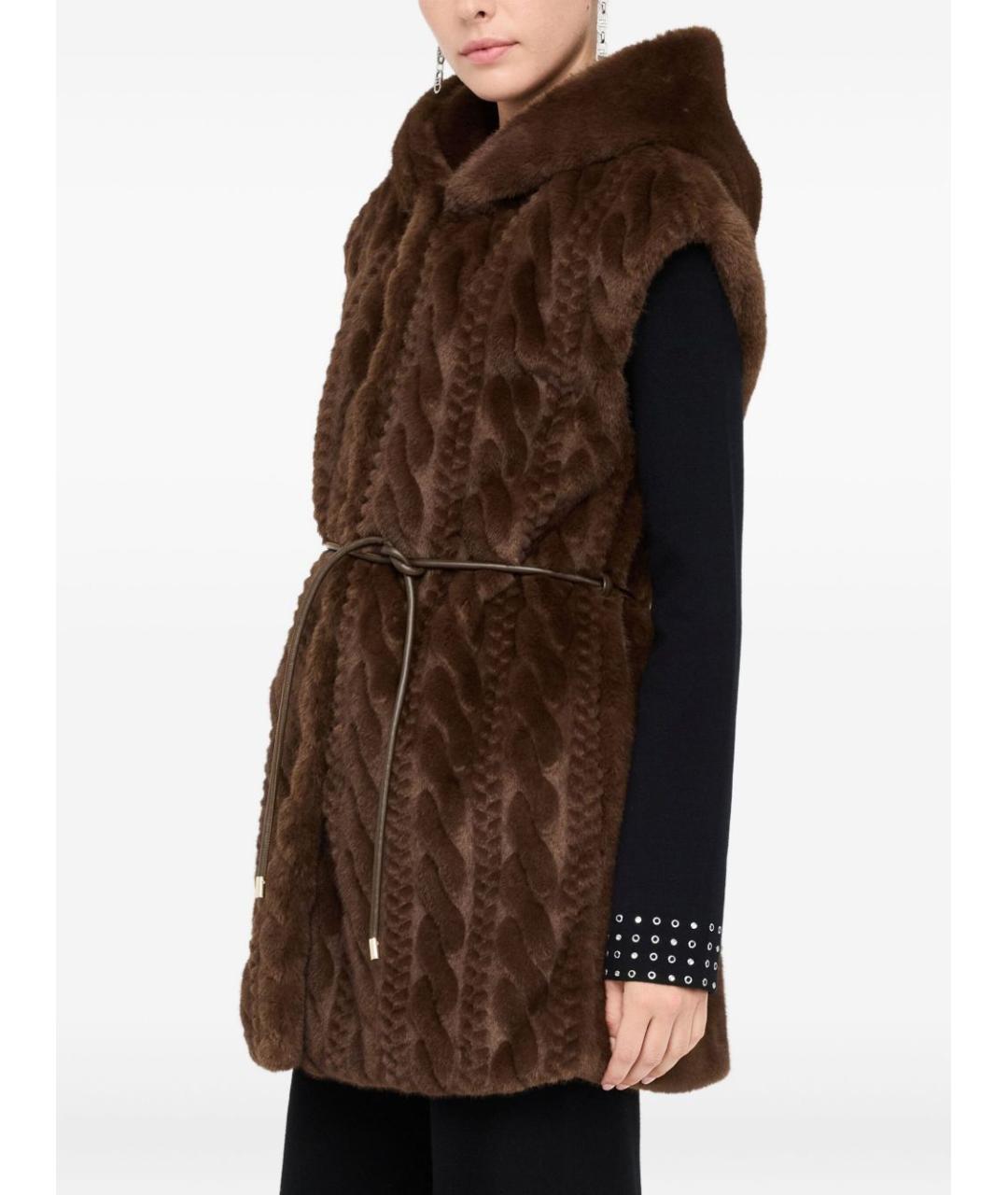 LIU JO Коричневый полиэстеровый жилет, фото 2