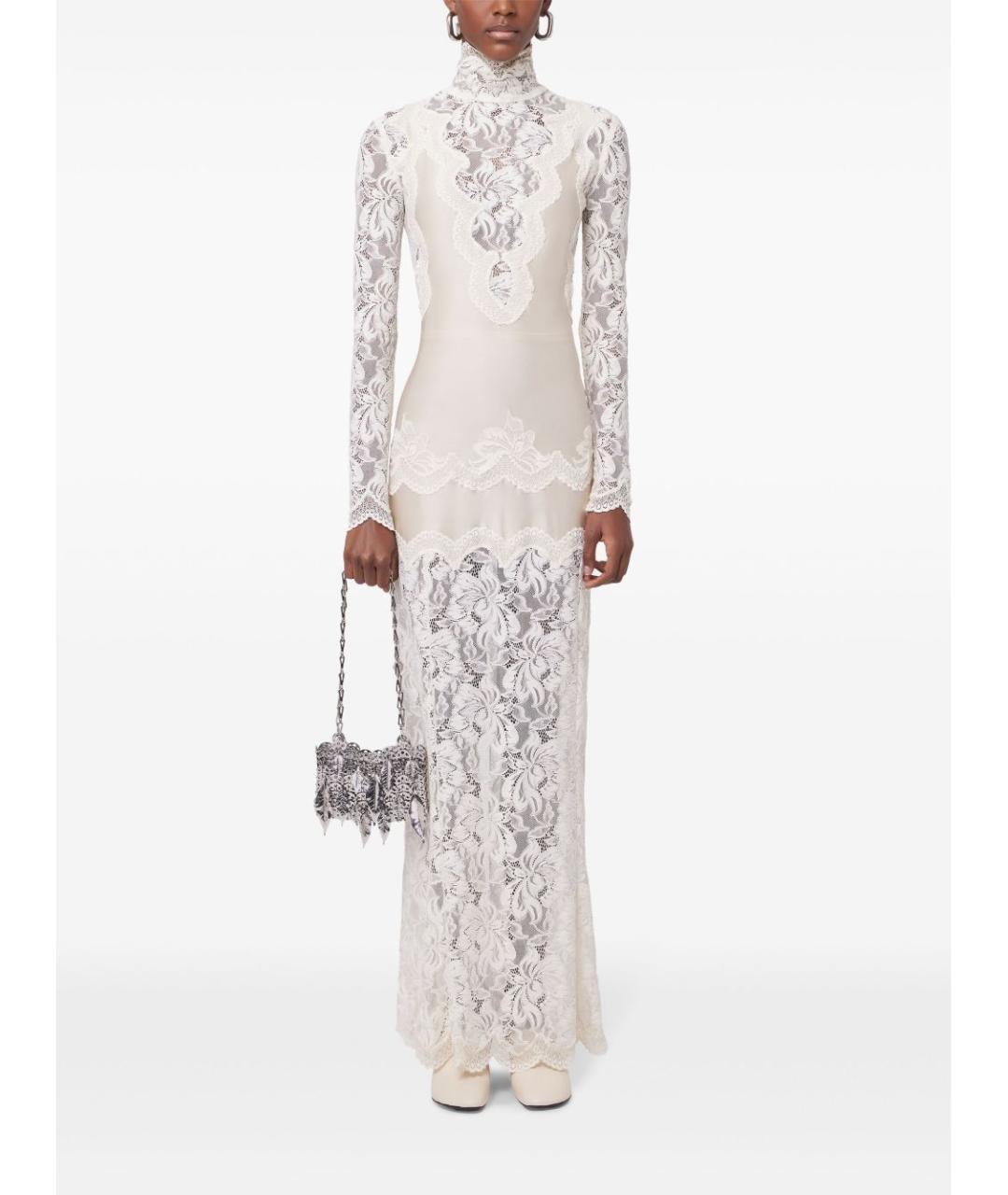 PACO RABANNE Бежевое полиамидовое вечернее платье, фото 7