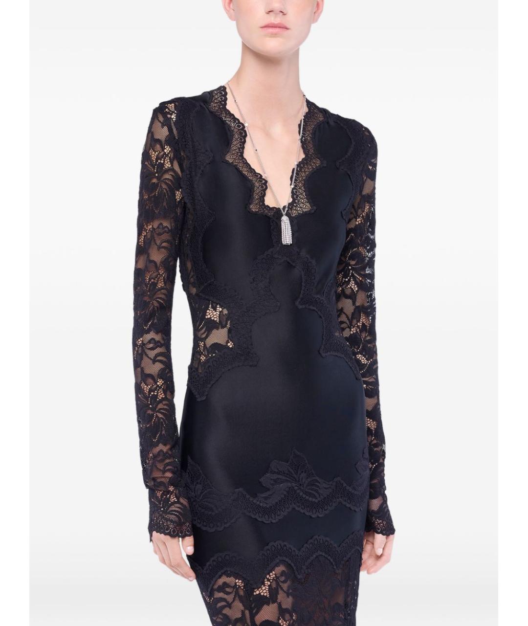 PACO RABANNE Черное полиамидовое платье, фото 4