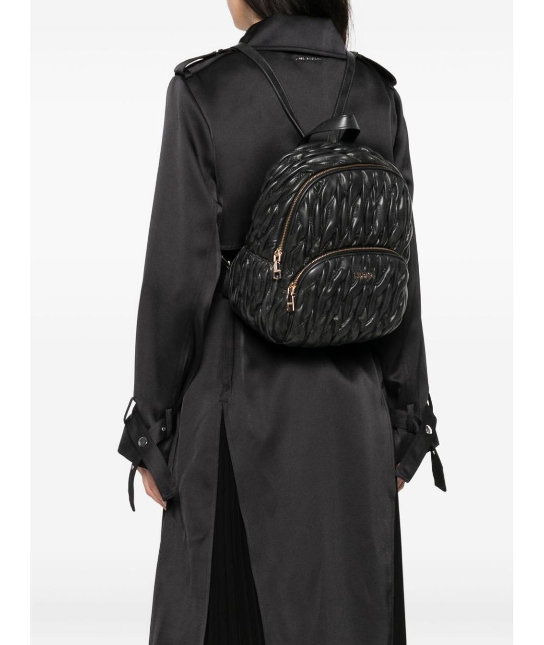 LIU JO Черный рюкзак из искусственной кожи, фото 2