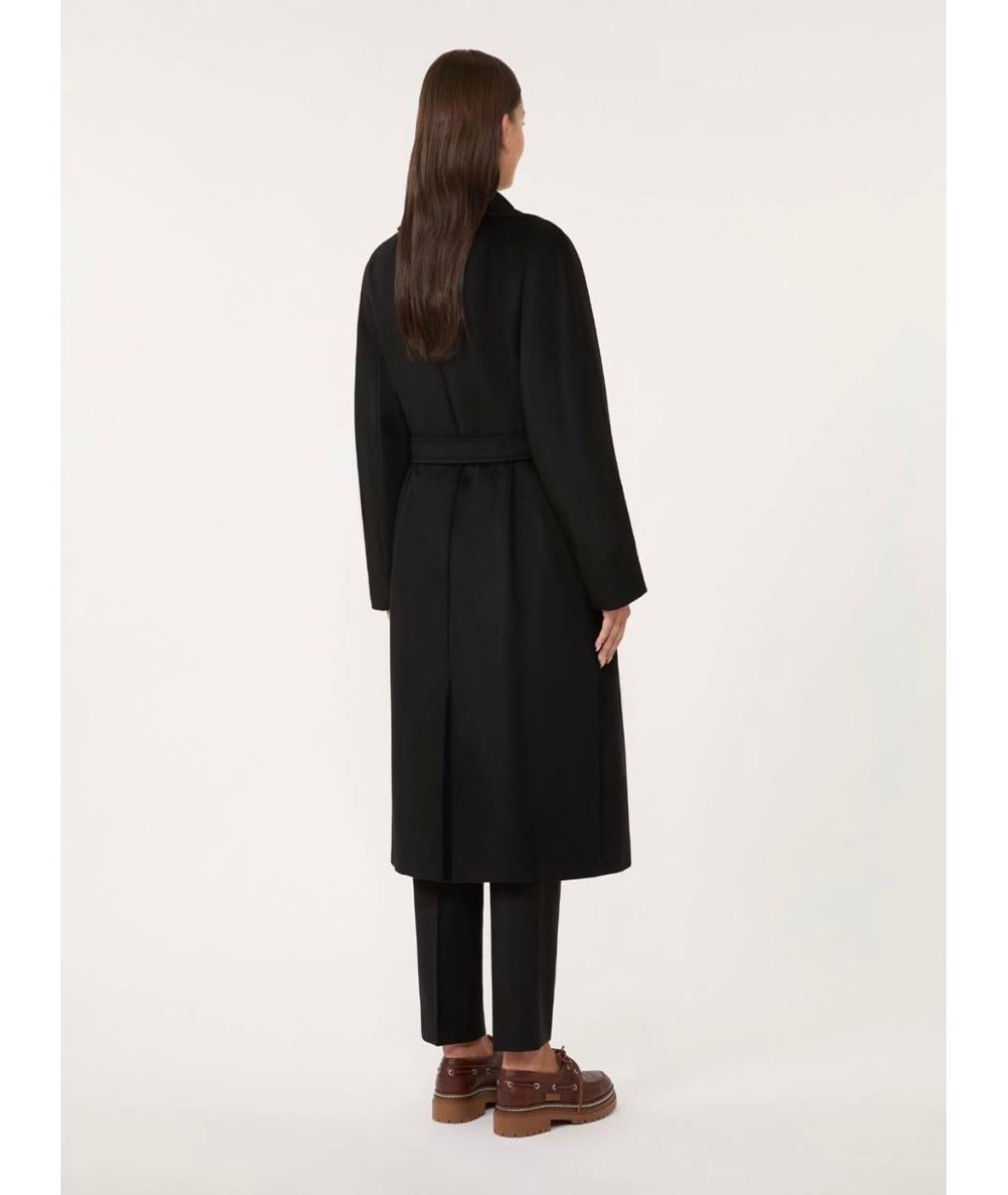 WEEKEND MAX MARA Черное шерстяное пальто, фото 2