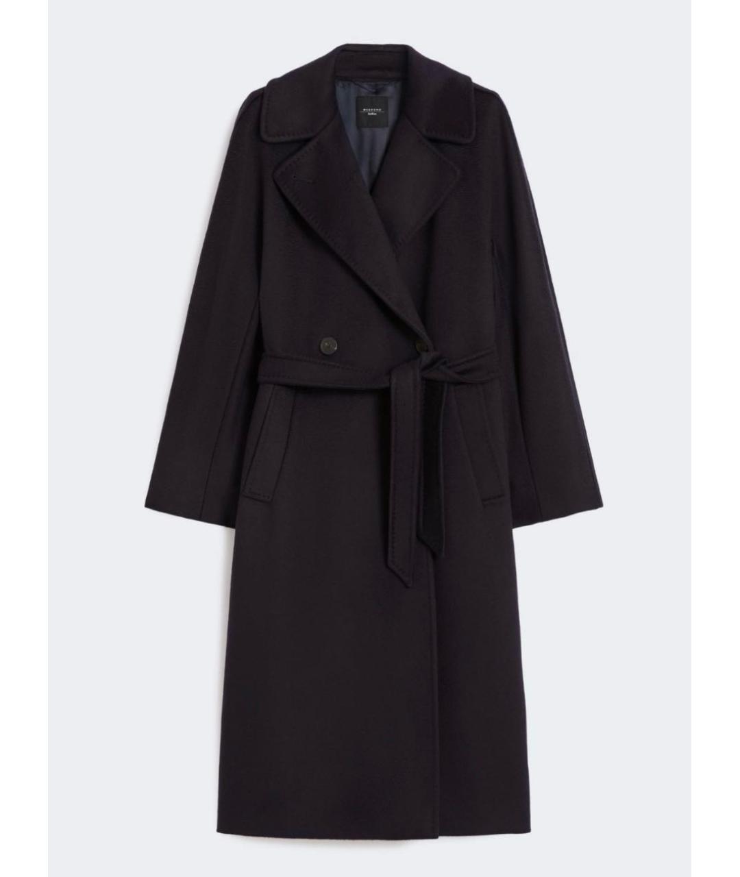 WEEKEND MAX MARA Черное шерстяное пальто, фото 7