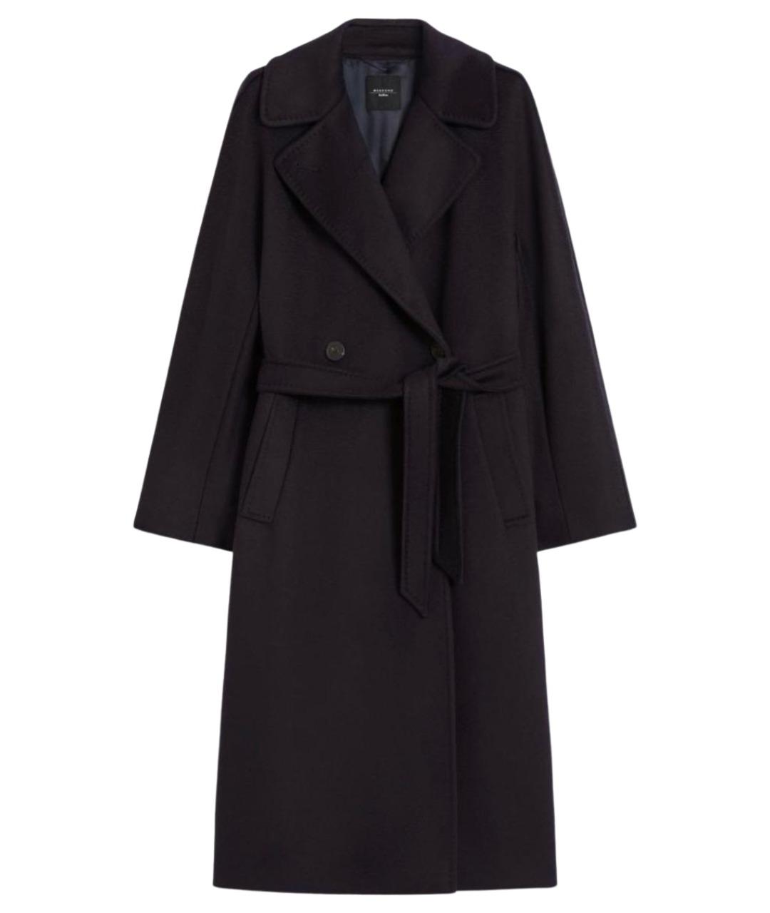 WEEKEND MAX MARA Черное шерстяное пальто, фото 1