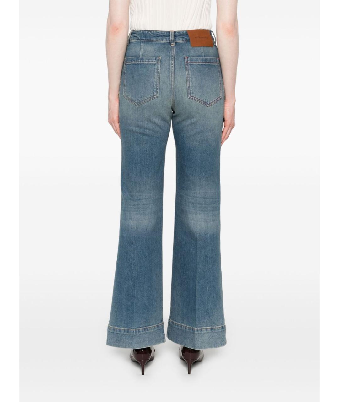 VICTORIA BECKHAM Синие хлопковые джинсы клеш, фото 4