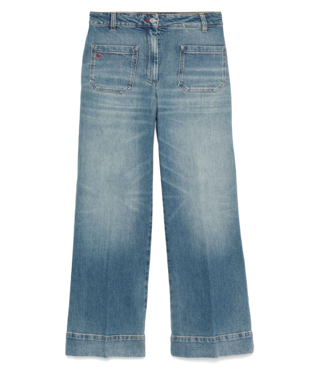 VICTORIA BECKHAM Синие хлопковые джинсы клеш, фото 1