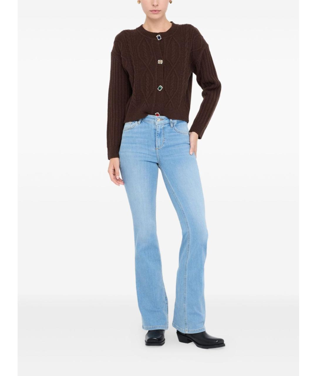 LIU JO Коричневый шерстяной кардиган, фото 2