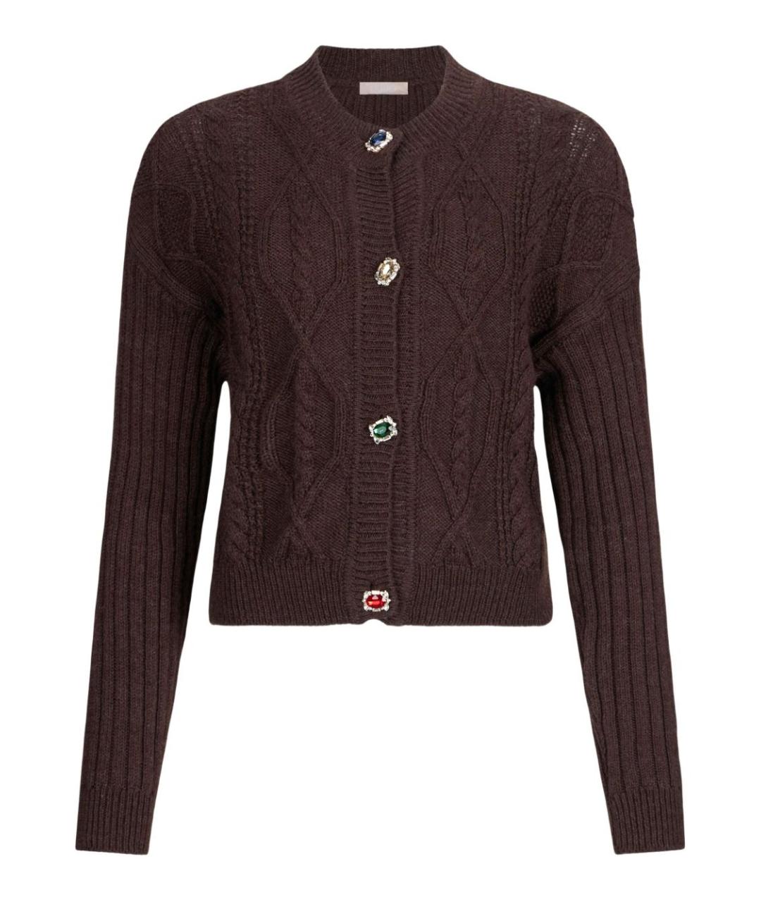 LIU JO Коричневый шерстяной кардиган, фото 1