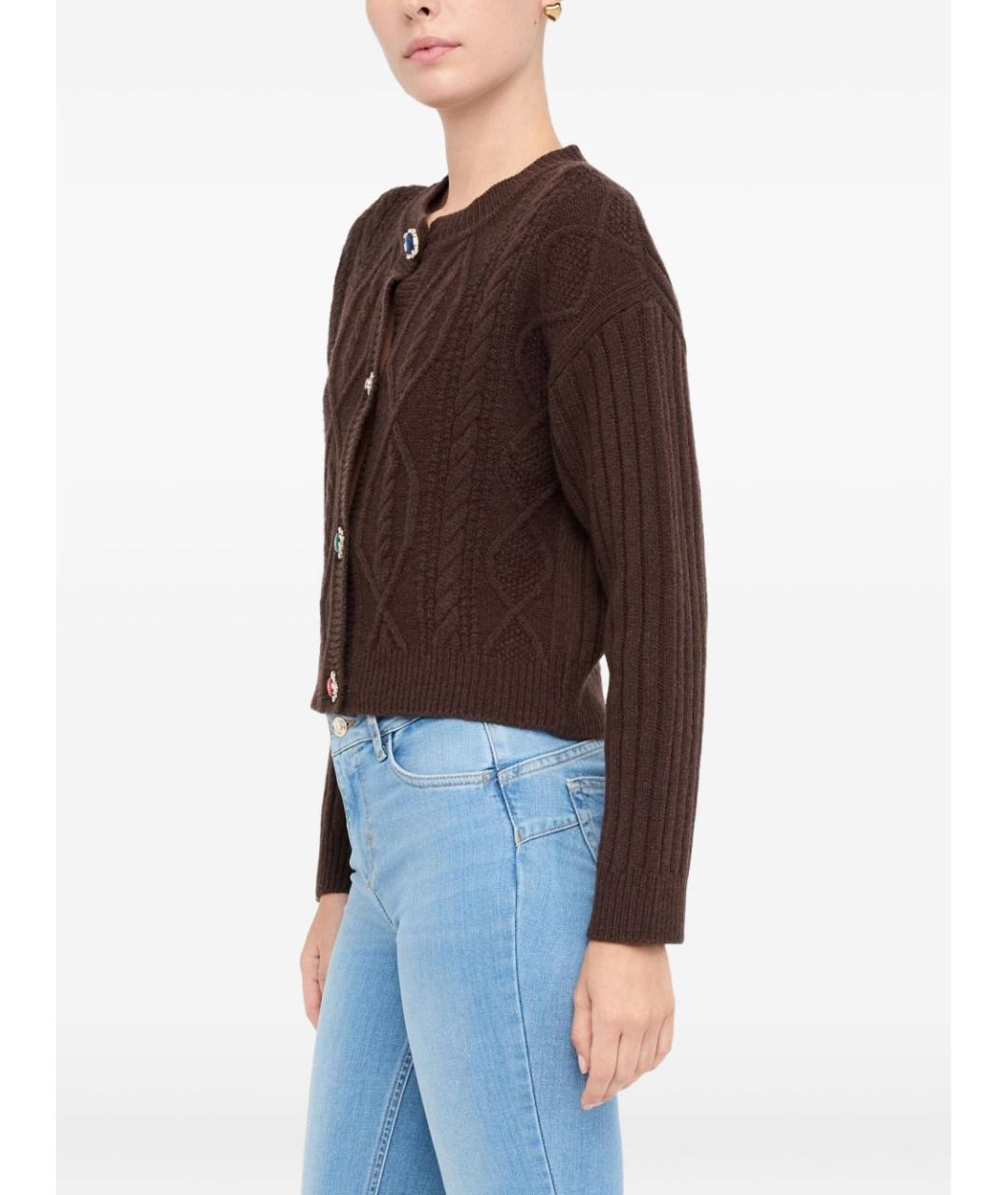 LIU JO Коричневый шерстяной кардиган, фото 4