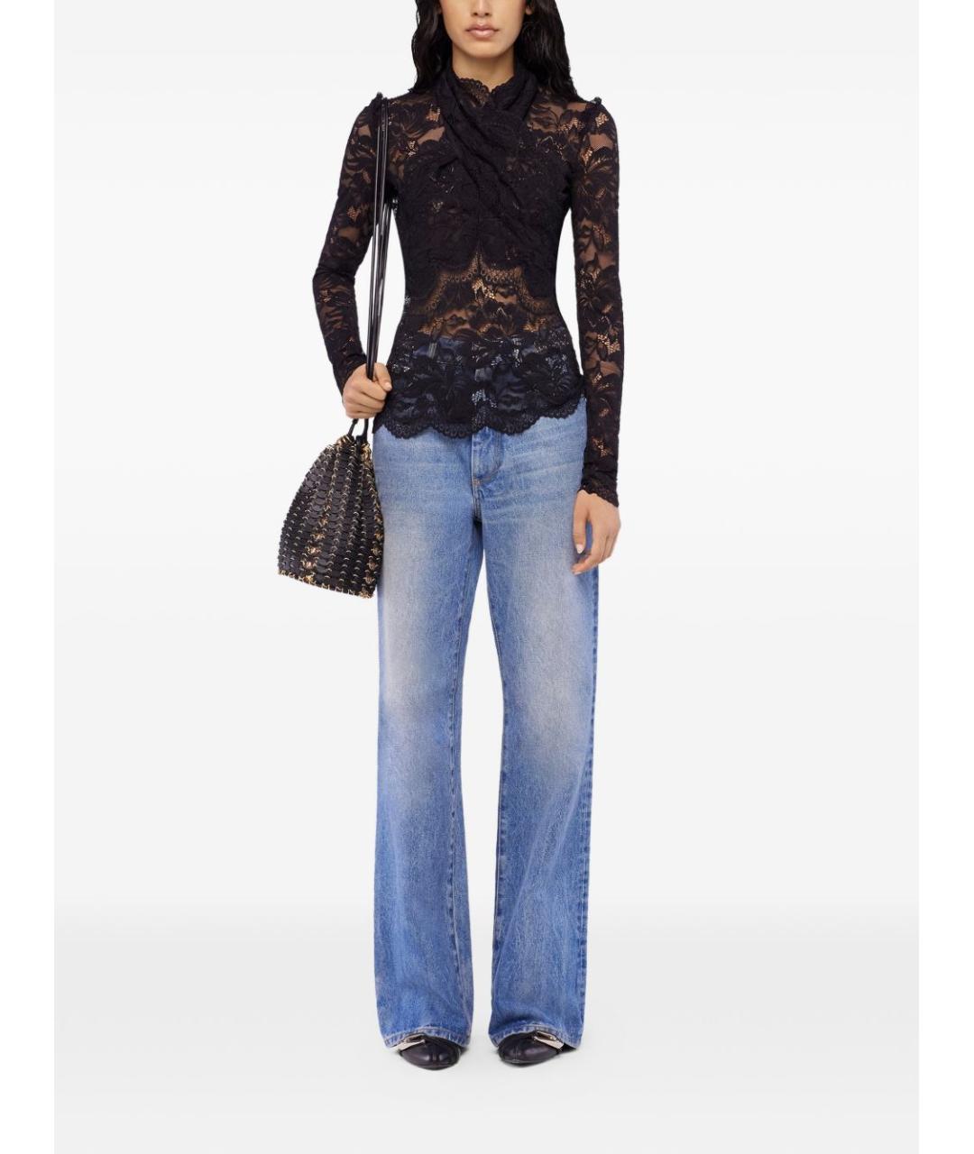 PACO RABANNE Черная полиамидовая блузы, фото 5