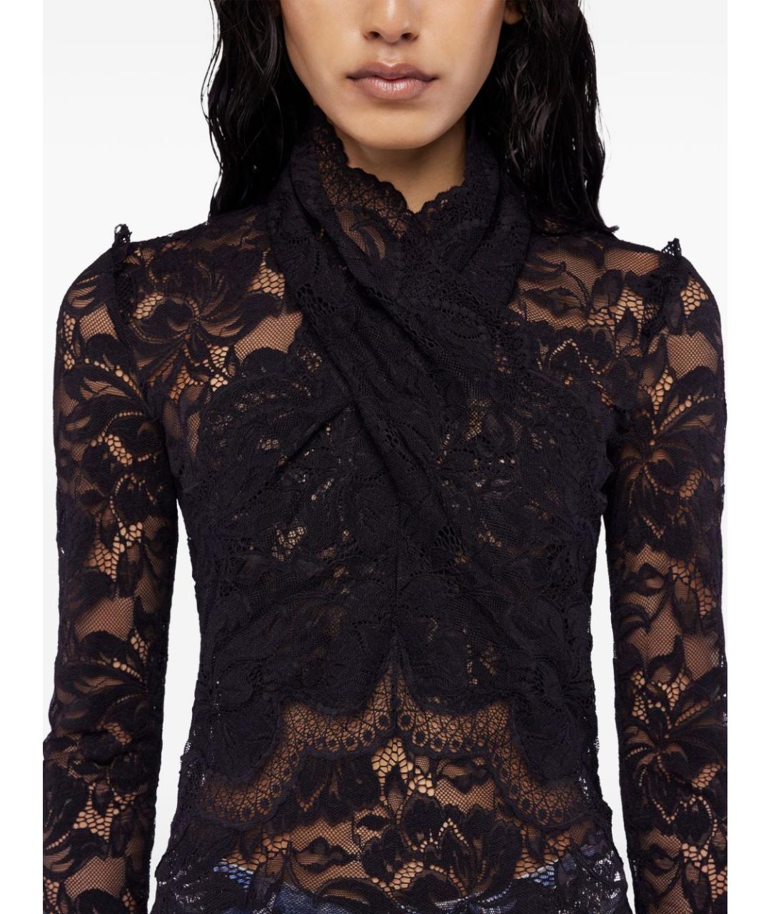 PACO RABANNE Черная полиамидовая блузы, фото 4