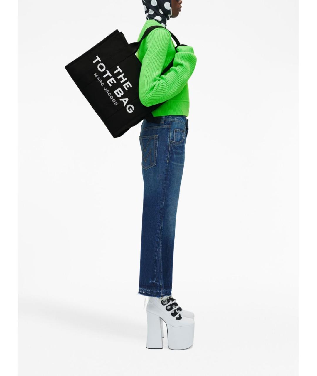 MARC JACOBS Черная хлопковая сумка тоут, фото 5