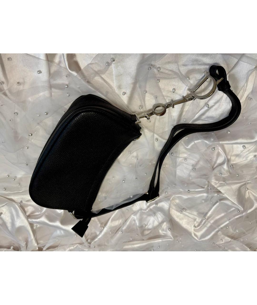 CHRISTIAN DIOR Черная кожаная сумка через плечо, фото 2