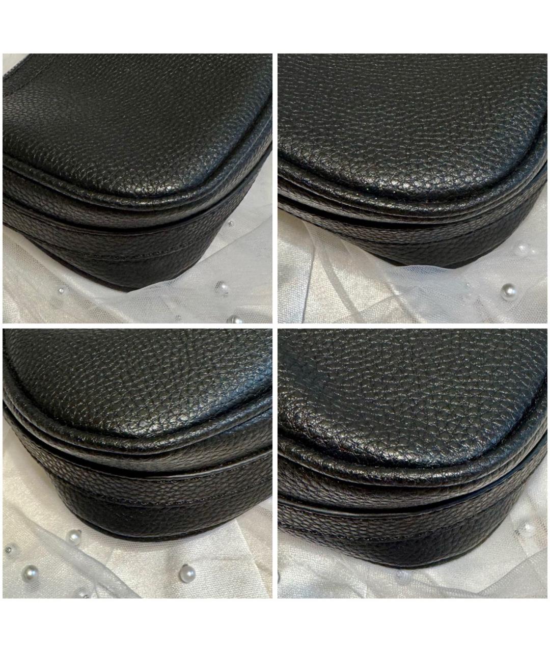 CHRISTIAN DIOR Черная кожаная сумка через плечо, фото 6