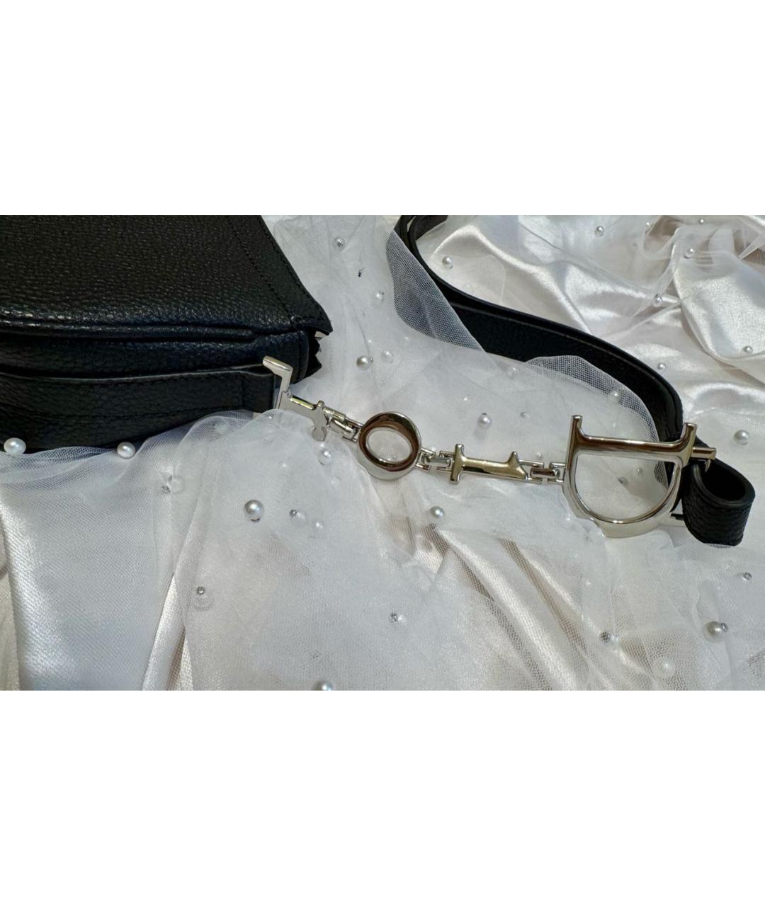 CHRISTIAN DIOR Черная кожаная сумка через плечо, фото 3