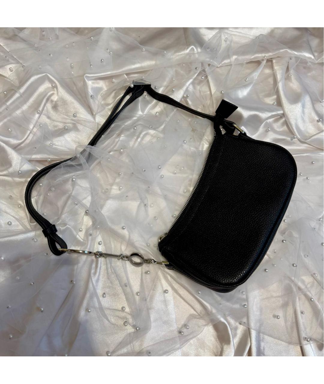 CHRISTIAN DIOR Черная кожаная сумка через плечо, фото 4