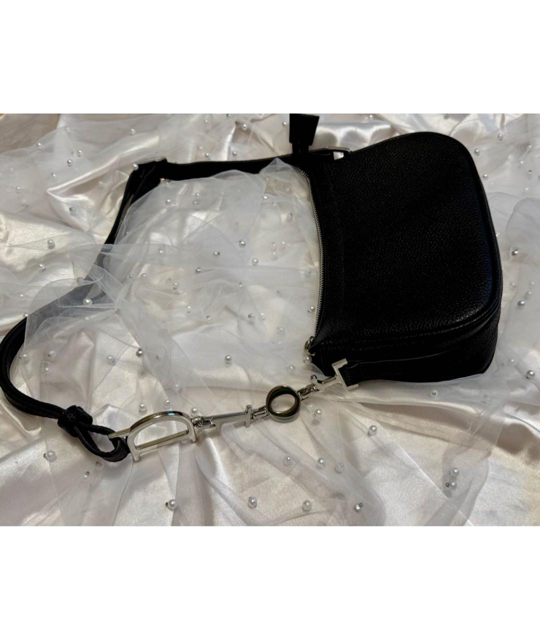 CHRISTIAN DIOR Черная кожаная сумка через плечо, фото 7