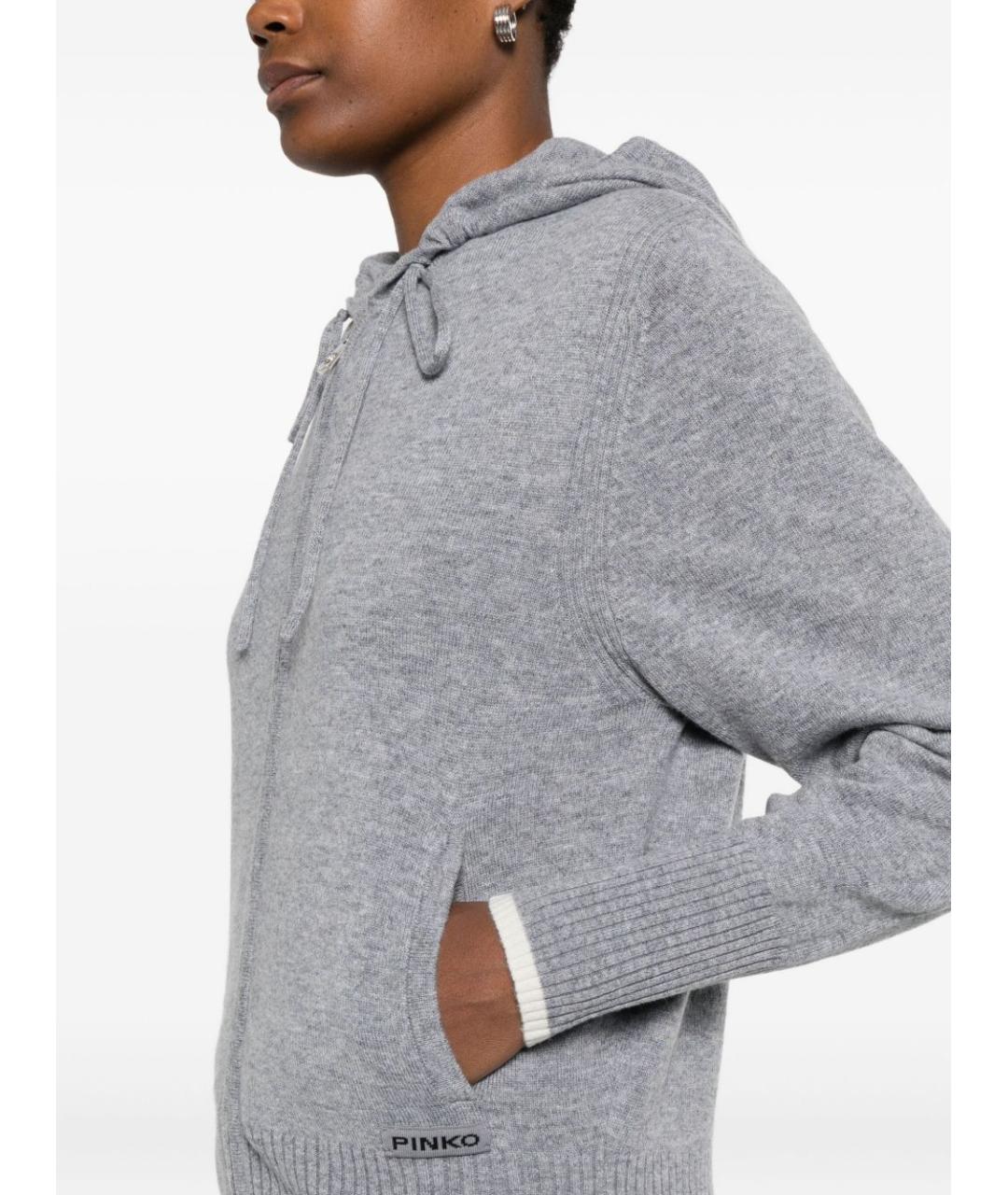 PINKO Серый шерстяной джемпер / свитер, фото 4