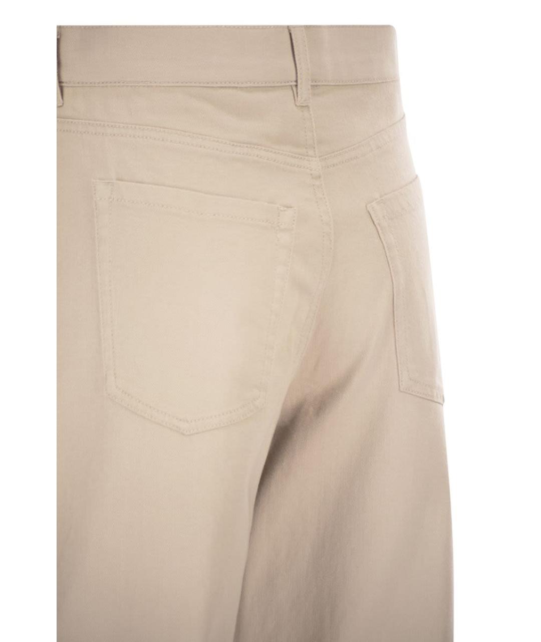 'S MAX MARA Бежевые хлопковые прямые брюки, фото 4