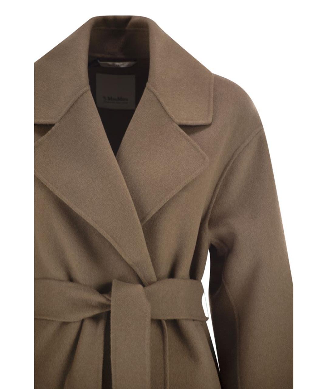 'S MAX MARA Бежевое шерстяное пальто, фото 4