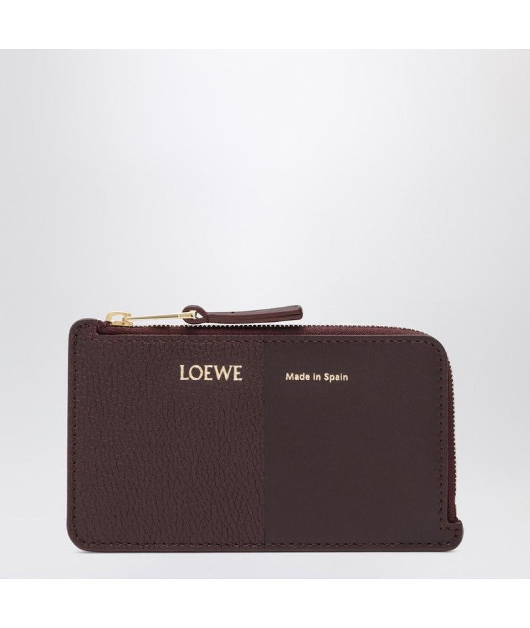 LOEWE Бордовый кожаный кардхолдер, фото 3