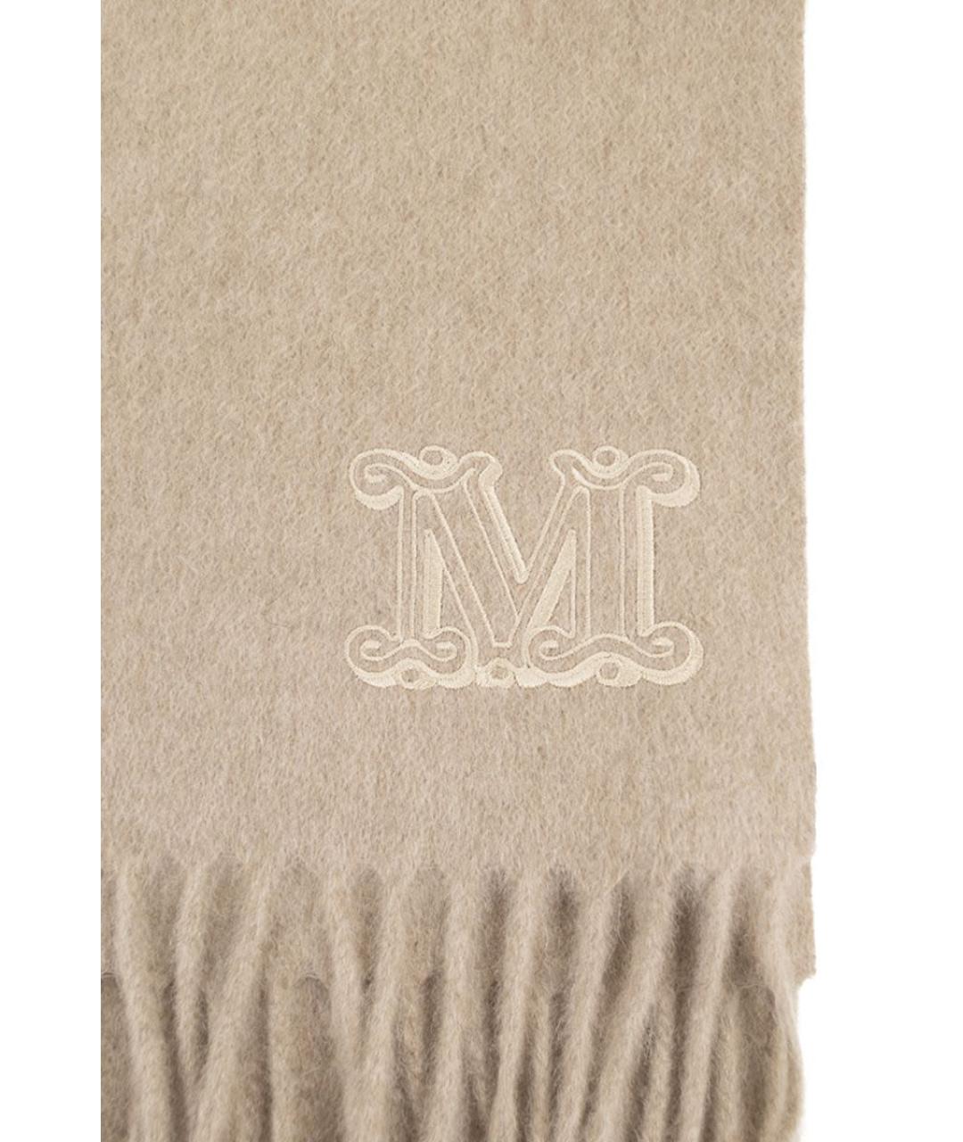 MAX MARA Бежевый кашемировый шарф, фото 3