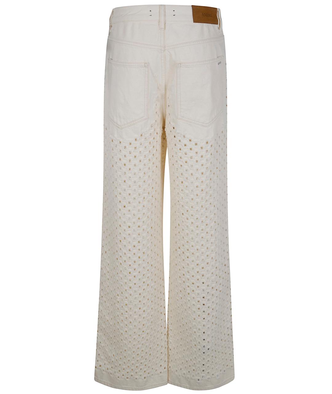 AMIRI Белые хлопковые прямые джинсы, фото 2