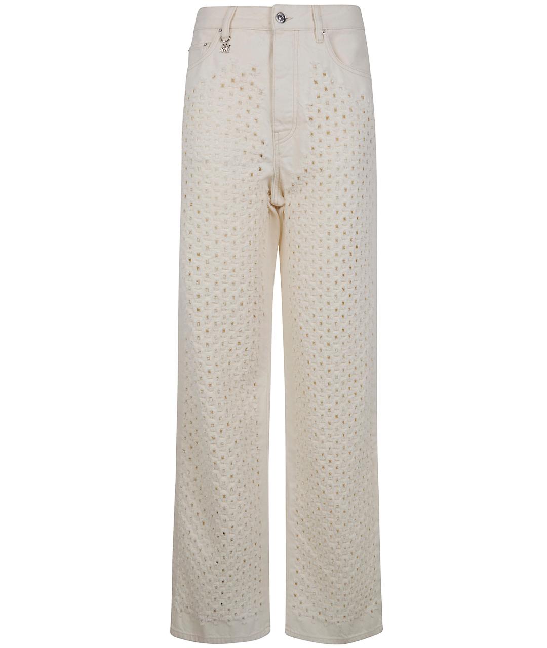 AMIRI Белые хлопковые прямые джинсы, фото 1