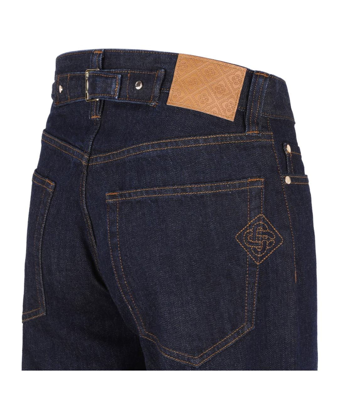 CASABLANCA Темно-синие хлопковые прямые джинсы, фото 4