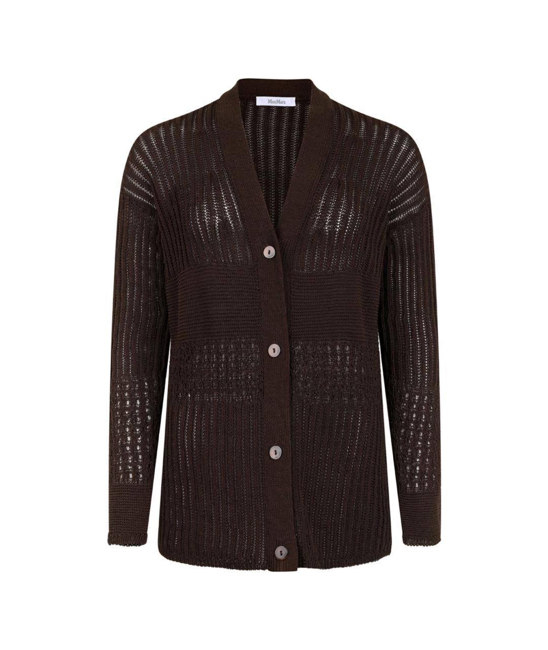 MAX MARA Коричневый хлопковый кардиган, фото 1
