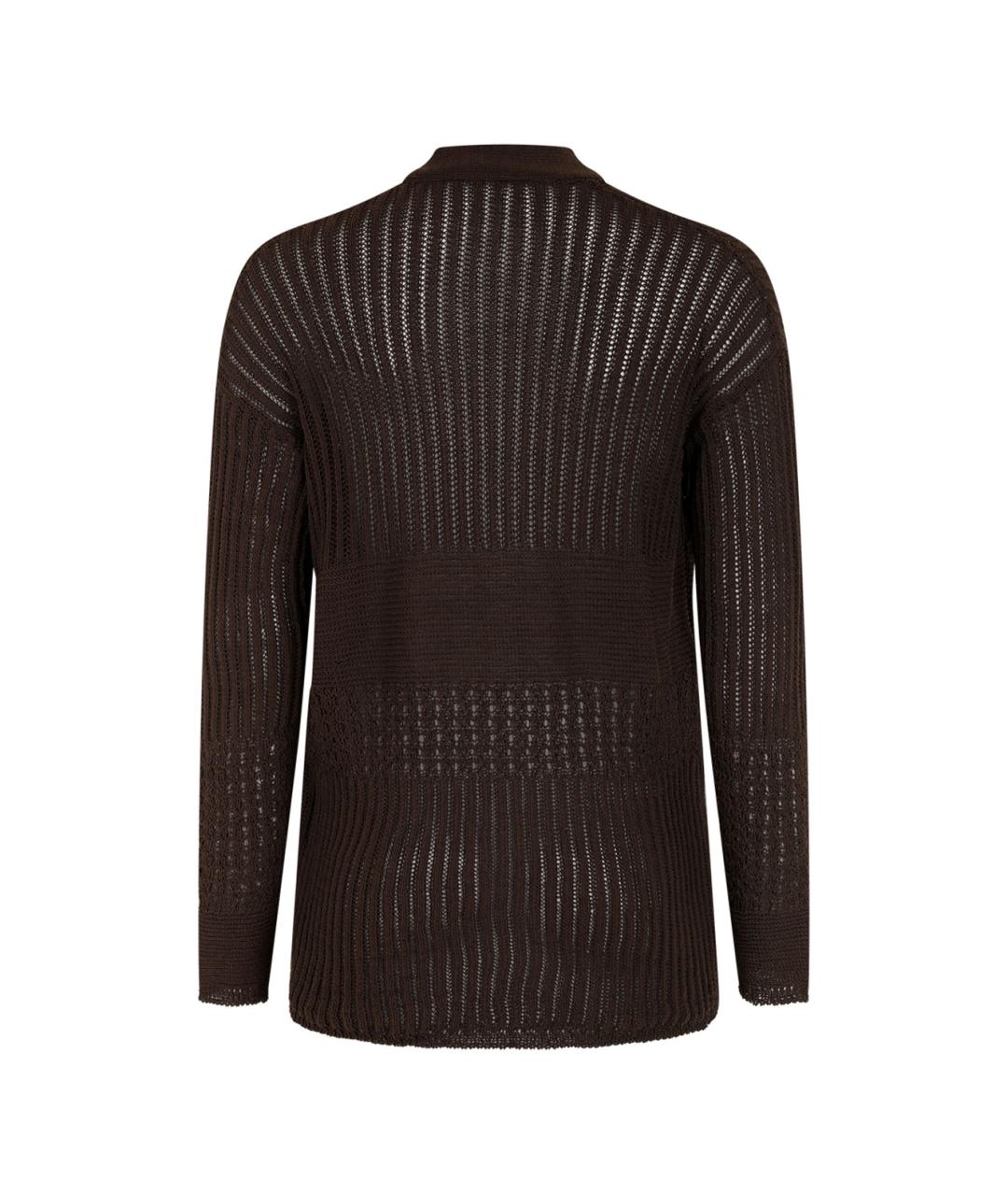 MAX MARA Коричневый хлопковый кардиган, фото 2