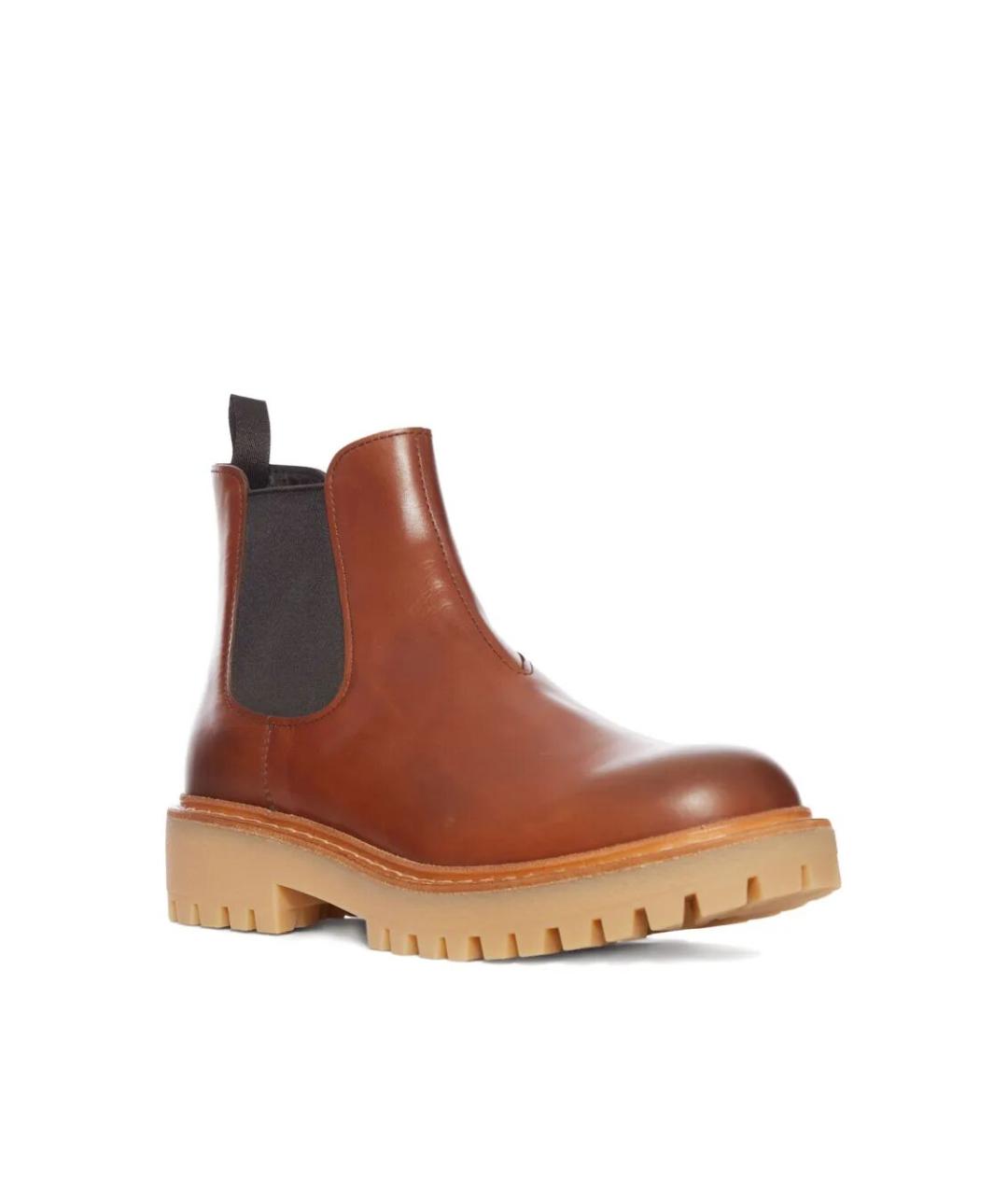 PRADA Коричневые кожаные высокие ботинки, фото 2