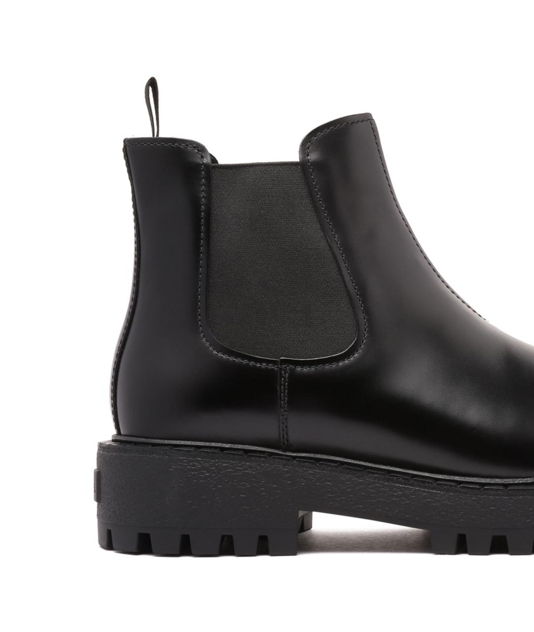 PRADA Черные кожаные высокие ботинки, фото 4