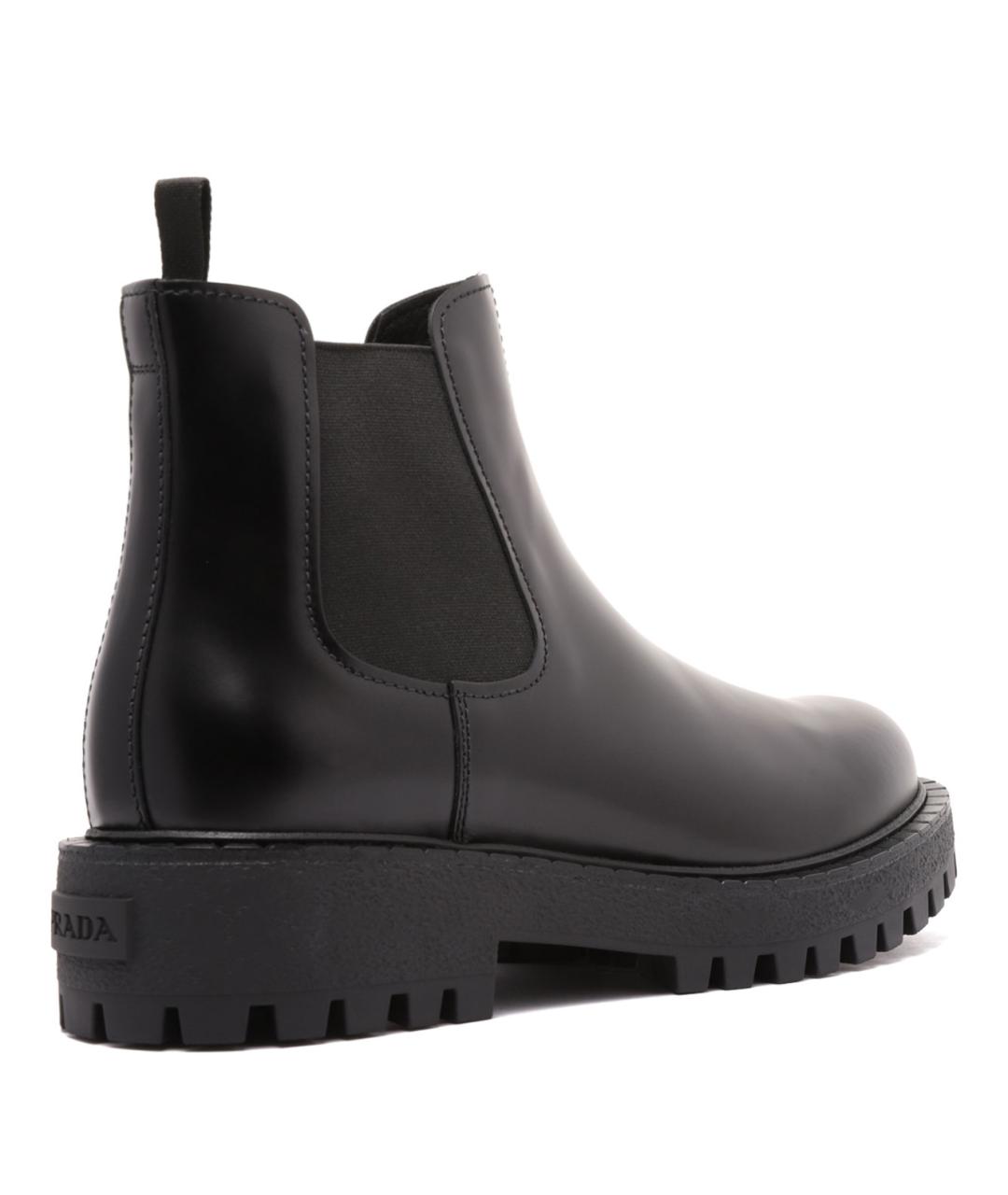 PRADA Черные кожаные высокие ботинки, фото 3