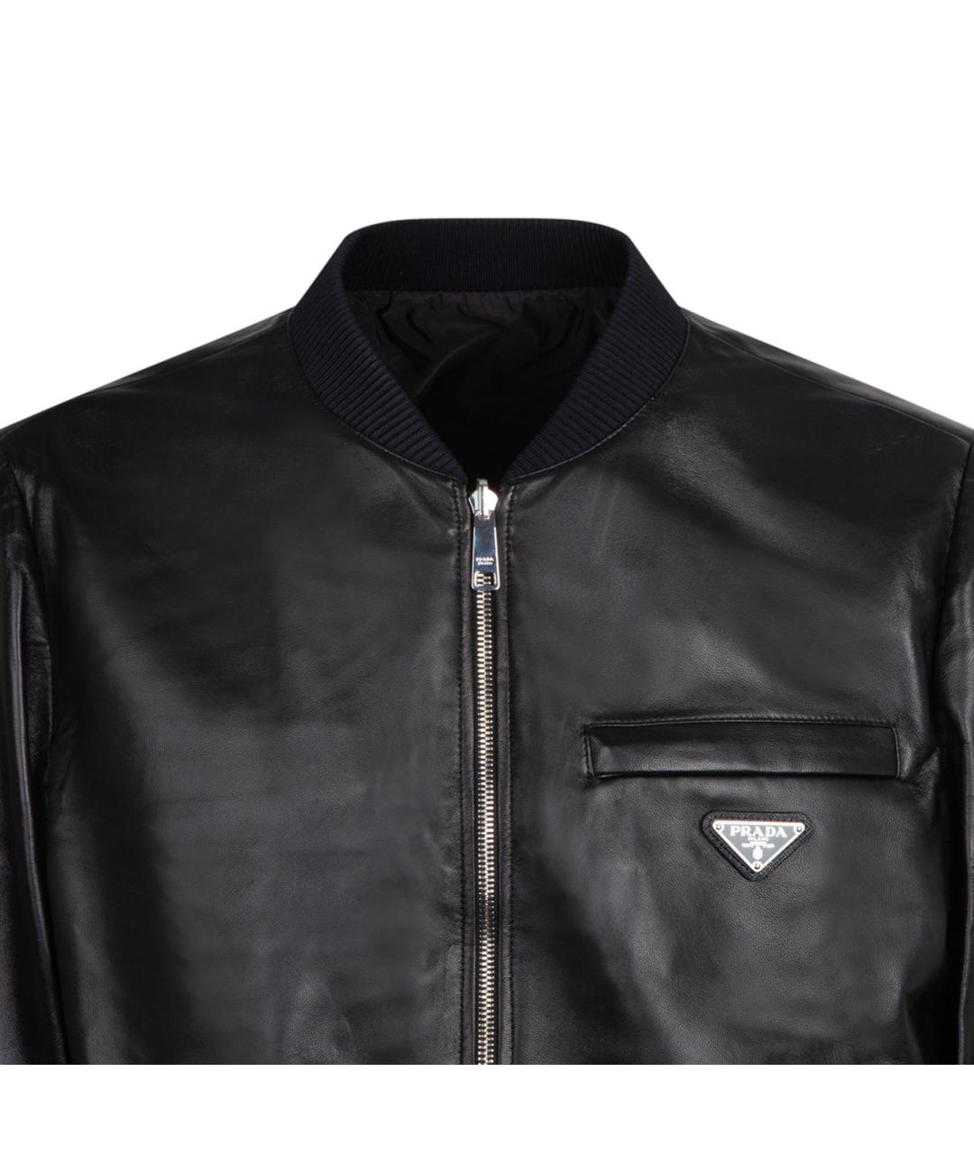 PRADA Черная кожаная куртка, фото 3