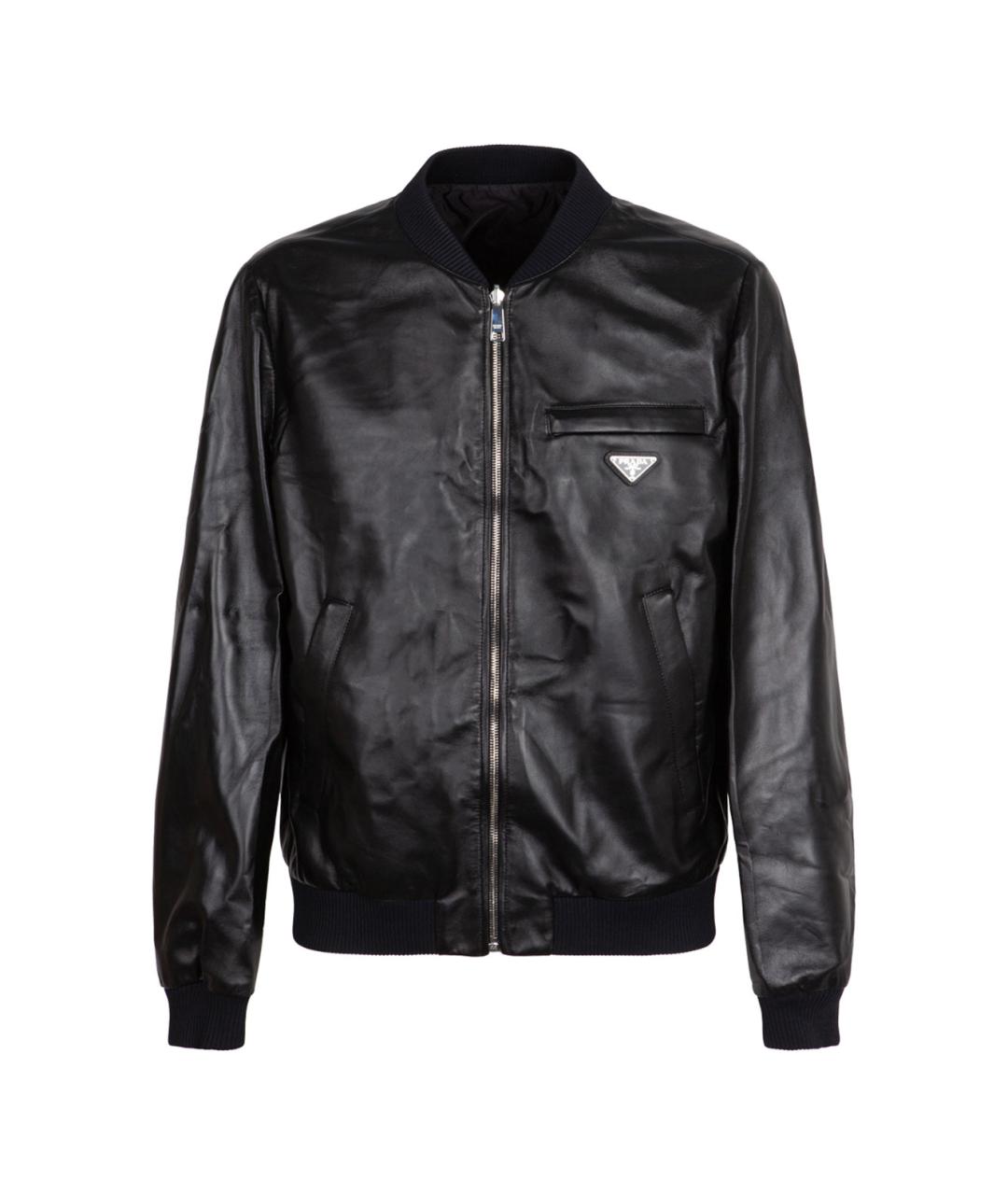 PRADA Черная кожаная куртка, фото 1